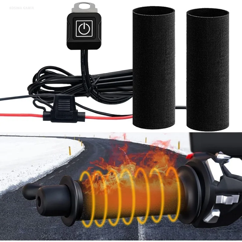 Handlebar Grip Heated - Motorcycle Heated Grips 12V 3-Gear Temp
